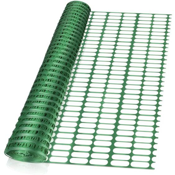 Swanew - Barrière de signalisation 50m, Vert Clôture de chantier, h. 1m, Balisage de chantier