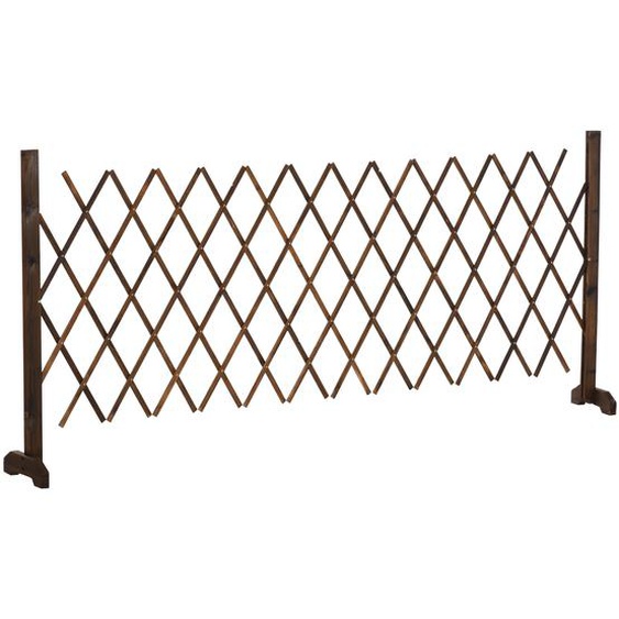 Barrière extensible rétractable barrière de sécurité dim. 225L x 30l x 106H cm bois sapin traité carbonisation