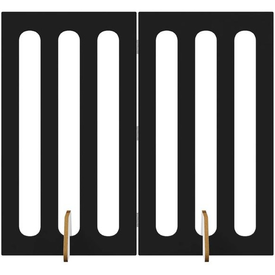 Clôture pliable pour animaux 2 pcs Chêne Noir Bois d’ingénierie