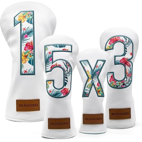 barudangolf Couvre-chef de Golf été mode couvre-chef haute qualité pilote bois couverture ensemble blanc Premium cuir pilote Fairway hybride Golf Wo