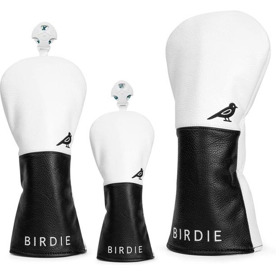 barudangolf Couvre-tête de Golf Birdie en cuir blanc de qualité supérieure, broderie élégante, couvre-tête de pilote de club de Golf de haute qualité, couvre-chef en bois de chemin de routeHybr