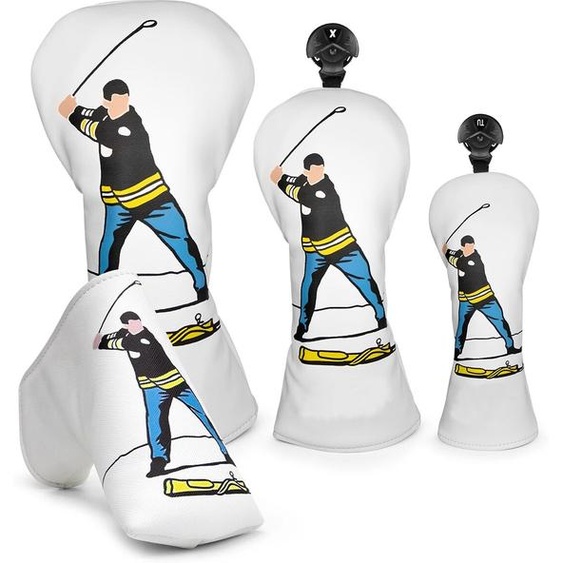 barudangolf Ensemble de housses de sauna de golf hybride, housses en bois de conducteur de haute qualité, cuir blanc Gil-more, conducteur de fairway, tête de golf