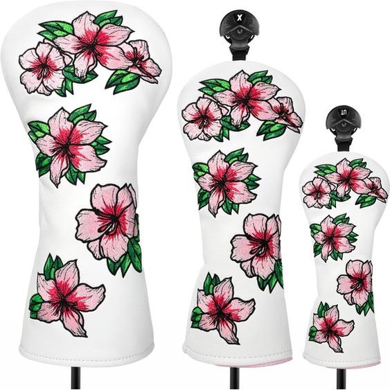 barudangolf Printemps fleur golfeur cadeau Club de Golf couvre-chef blanc Premium cuir pilote de Golf Fariway bois couvre hybride tête couvre 3 bois G