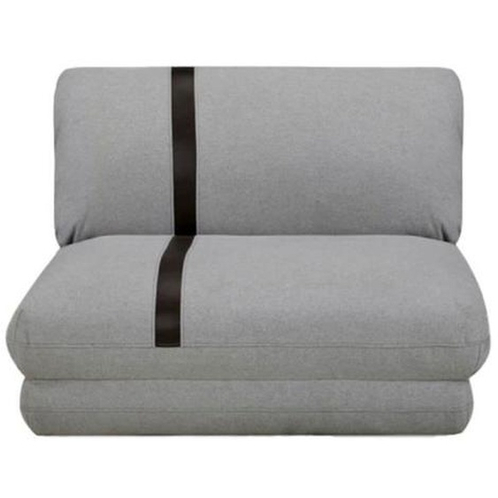 BASILUS - Chauffeuse Convertible Multipositions Tissu Gris Chiné avec bande Noire