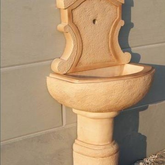 Bassin dévier de jardin 136 cm Fontaine en pierre Décoration paysagère Utilité Nouveau AVILLA