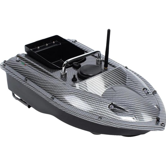 Bateau appât de pêche, télécommande, capacité 1,5 kg, noir