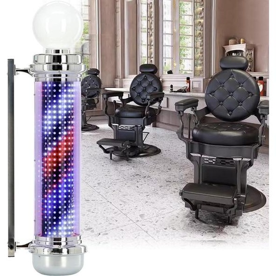 Bâton de barbier plafond avec lampe 105cm