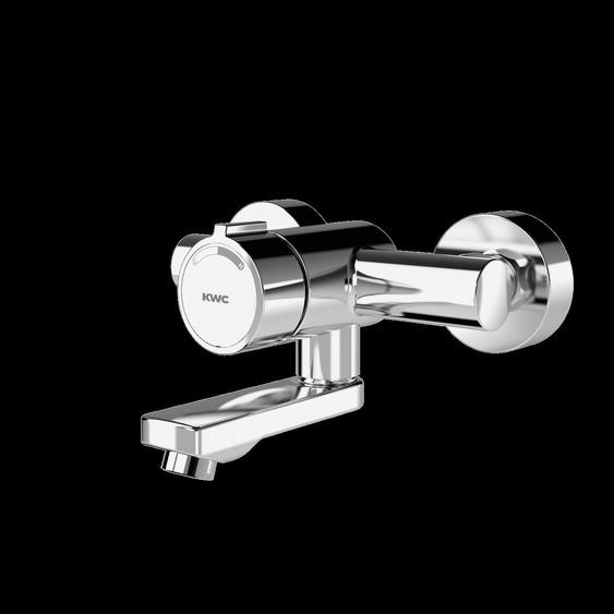 Batterie de robinet murale KWC, modèle F3, pour eau chaude et froide, mélangeur, bec pivotant, diamètre 160 mm, débit de 3 litres