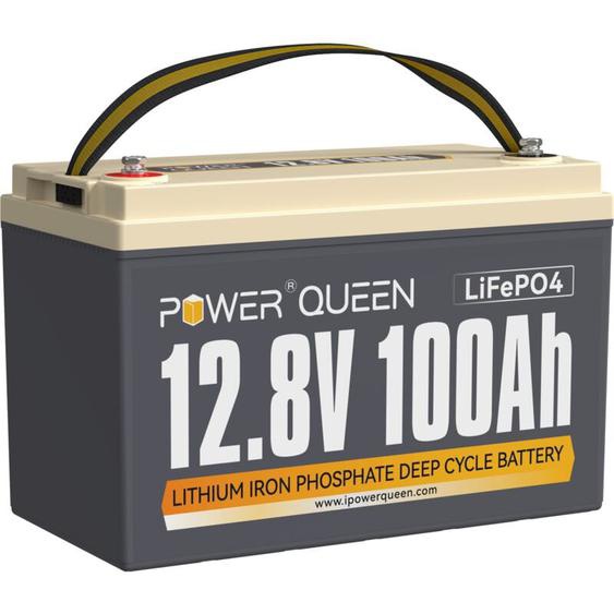 Batterie Lithium 12V100Ah 1280Wh Rechargeable LiFePO4 Power Queen bms 100A, 4000-15000 Cycles, Pour Camping Car, Caravane, solaire, Hors réseau,