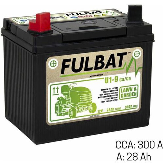 Batterie tracteur tondeuse 12V 28Ah / cca: 300A + gauche