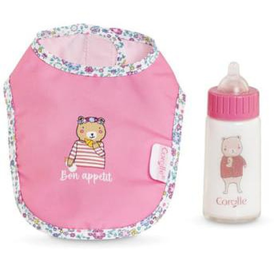 Bb36/42 Bavoir et biberon magique Ours rose