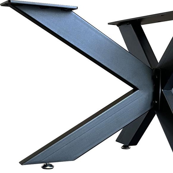 Bc-elec - 407002-B Support pied de table SPIDER en acier noir 150x78x71 Châssis de table Piétement meuble Pied en croix