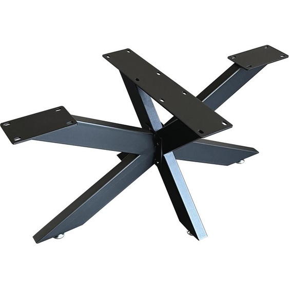 Bc-elec - 407004-B Support pied de table SPIDER en acier noir 85x85x71 Châssis de table Piétement meuble Pied en croix