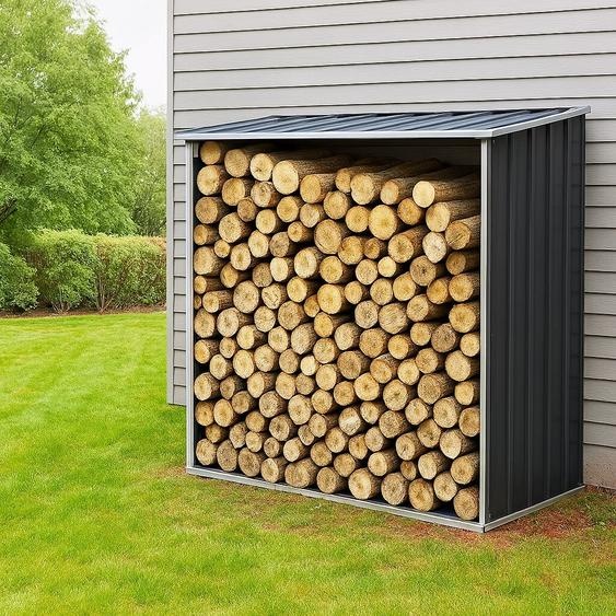 Bc-elec - 5662-0505 Abri pour stockage de bois 163 x 83 x 154cm, Abri buches et range buches