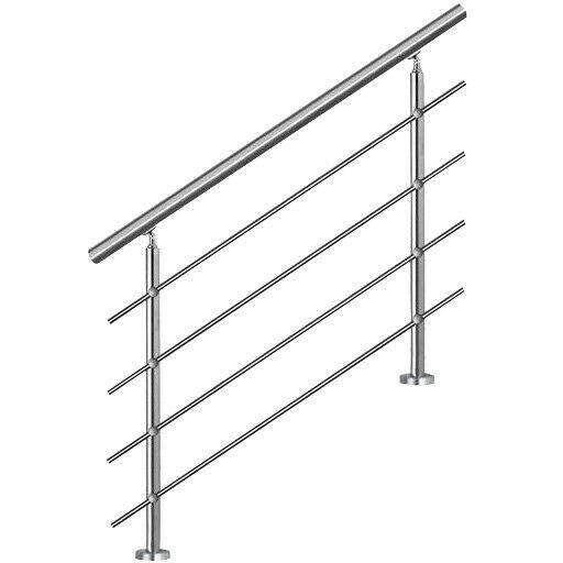 Bc-elec - AHM1004 Main courante descalier 100cm, balcon, balustrade, garde-corps en inox avec 4 barres transversales, install. à plat ou inclinée
