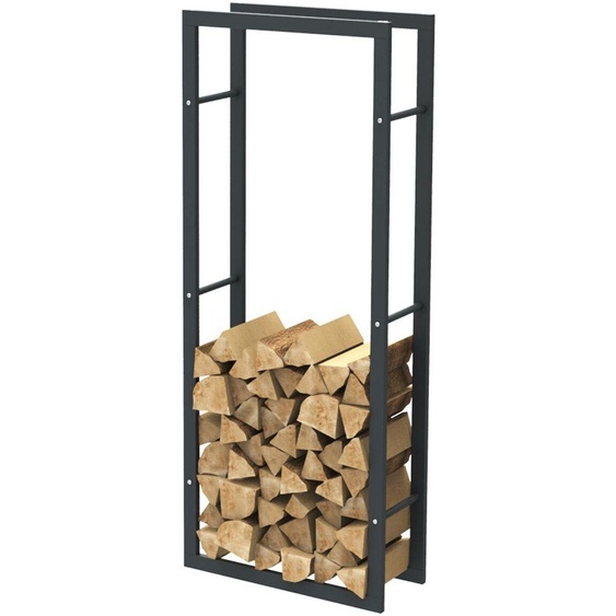 Bc-elec - HHWPF0004 Rangement à bois en acier noir 150x60x25CM, rack pour bois de chauffage, range-bûches