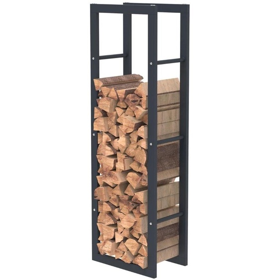 Bc-elec - HHWPF0015 Rangement à bois en acier noir 125x40x25CM, rack pour bois de chauffage, range-bûches