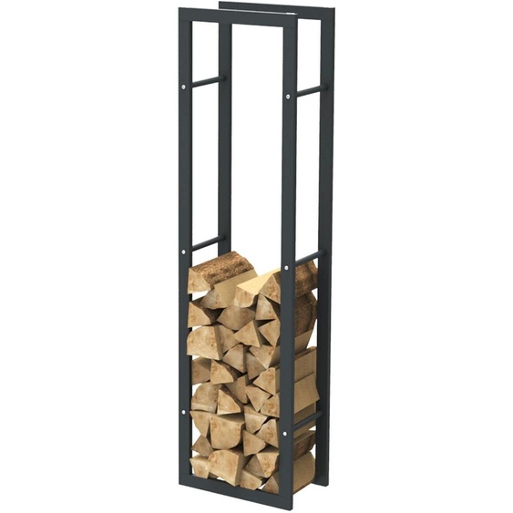 Bc-elec - HHWPF0016 Rangement à bois en acier noir 150x40x25CM, rack pour bois de chauffage, range-bûches