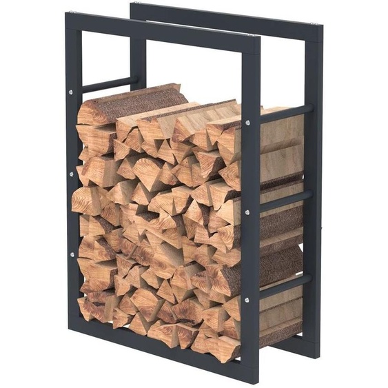Bc-elec - HHWPF0017 Rangement à bois en acier noir 80x60x25CM, rack pour bois de chauffage, range-bûches