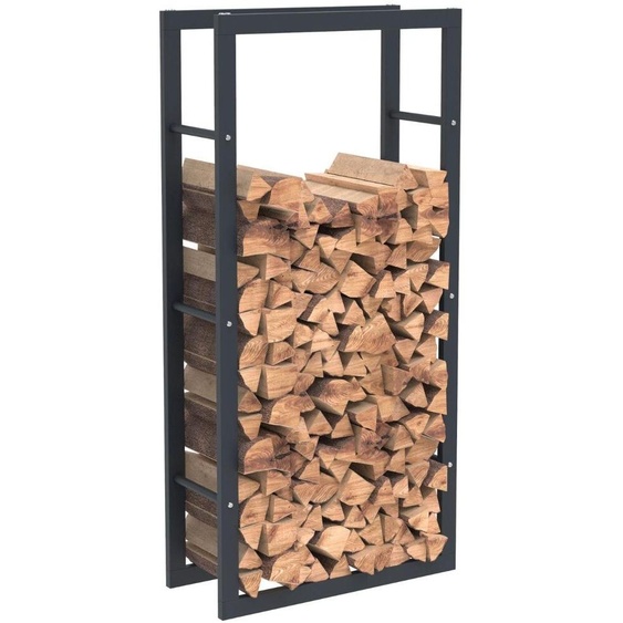 Bc-elec - HHWPF0019 Rangement à bois en acier noir 125x60x25CM, rack pour bois de chauffage, range-bûches