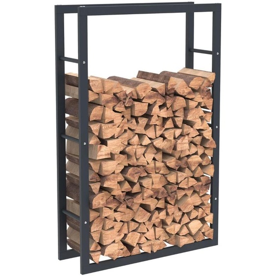 Bc-elec - HHWPF0022 Rangement à bois en acier noir 125x80x25CM, rack pour bois de chauffage, range-bûches