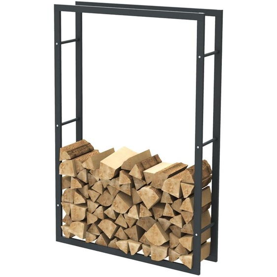 Bc-elec - HHWPF0026 Rangement à bois en acier noir 150x100x25CM, rack pour bois de chauffage, range-bûches