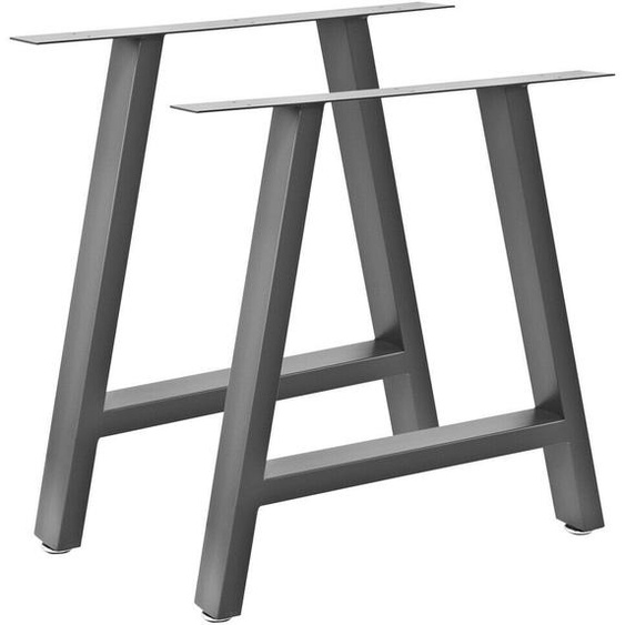 Bc-elec - HJJTS0015-S 2 Pieds de table en acier gris 70x72cm, Pieds pour meubles, Pieds de table métal avec pieds réglables