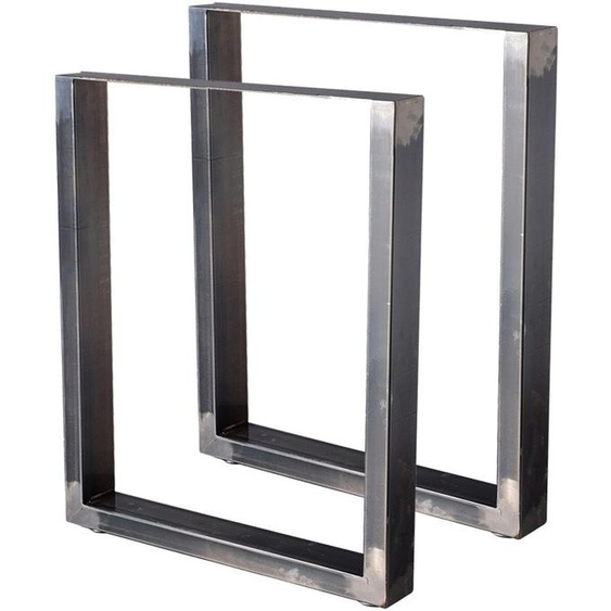 Bc-elec - HM6072-S 2 Pieds de table en acier vernis format rectangulaire 60x72cm, Pieds pour meubles, Pieds de table métal