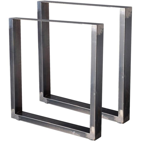 Bc-elec - HM7072-S 2 Pieds de table en acier vernis format rectangulaire 70x72cm, Pieds pour meubles, Pieds de table métal