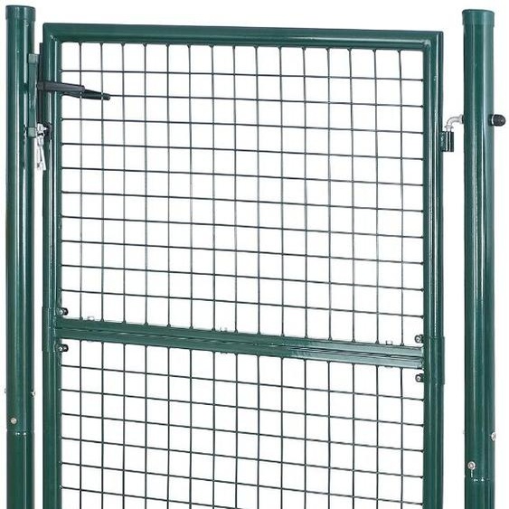 Bc-elec - HMGD-2 Barrière de jardin, Portillon de jardin 106x125cm vert, Porte de jardin, Portail de clôture