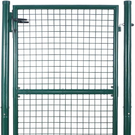 Bc-elec - HMGD-3 Barrière de jardin, Portillon de jardin 106x150cm vert, Porte de jardin, Portail de clôture