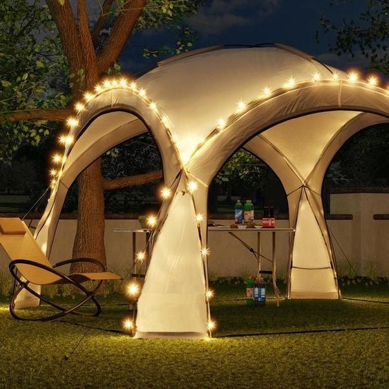 Bc-elec - HOPW-LED35G Tonnelle de jardin 3.5x3.5m avec éclairage LED et capteur solaire. Tente de fête, Pavillon de Jardin, Chapiteau
