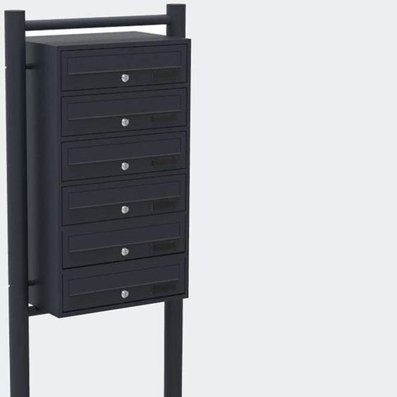 Bc-elec - HPB1X6-GS Boite aux lettres sur pieds Anthracite pour 6 appartements