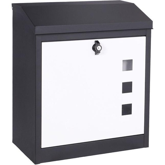 Bc-elec - HPB905 Boîte aux lettres sécurisée XXL, Boîte à petits colis 53x43.5x26cm en acier galvanisé anthracite et blanc