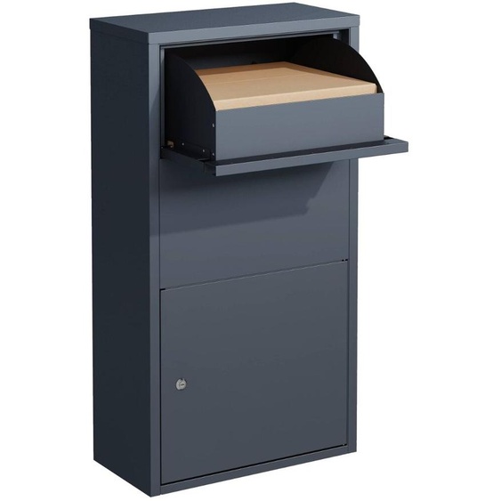 Bc-elec - HXXPB001-2 Boîte aux lettres murale, Boîte à colis murale en acier galvanisé anthracite 44x22x82cm