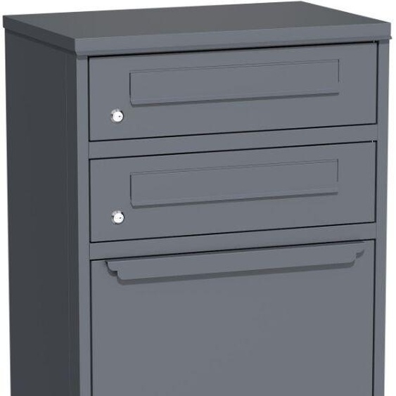 Bc-elec - HXXPB005-2MA Boîte à colis XXL avec double boîte aux lettres en acier galvanisé anthracite 50*39*128cm