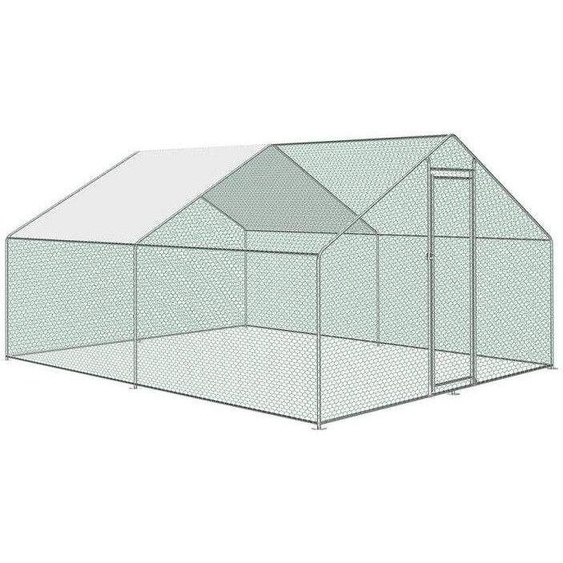 Bc-elec - RA-342 Poulailler dextérieur 3x4x2m, enclos grillagé pour poules, volaille, structure en acier galvanisé 25x0.65mm
