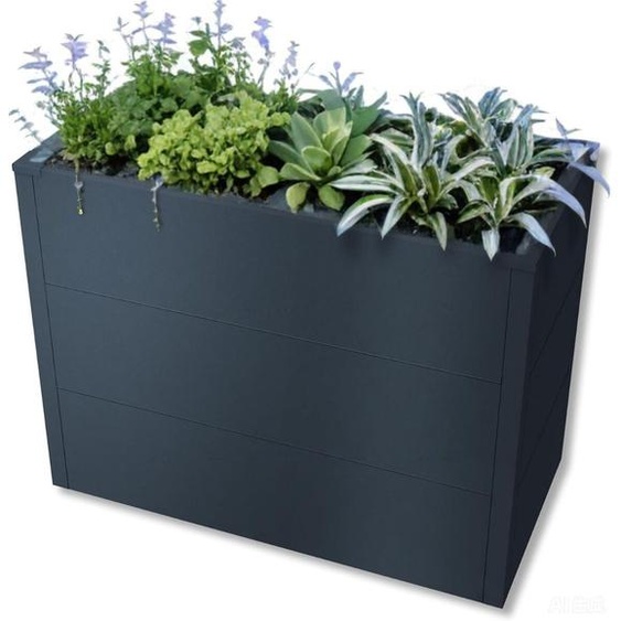 Bc-elec - SHWRB002 Bac potager surélevé jardinière en acier galvanisé poudré 100x50x77cm – Anthracite