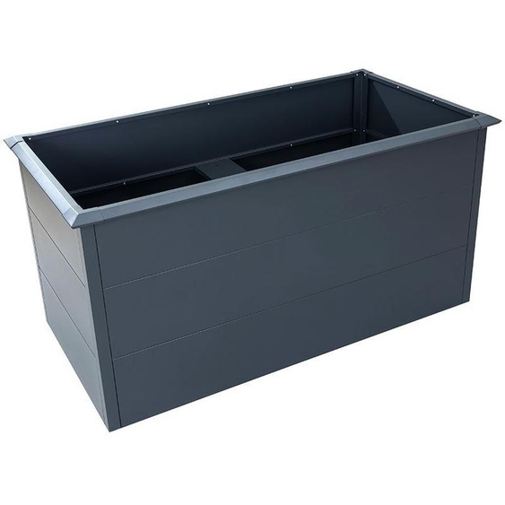 Bc-elec - SHWRB004 Bac potager surélevé jardinière en acier galvanisé poudré 150x75x77cm – Anthracite, rebord anti limaces