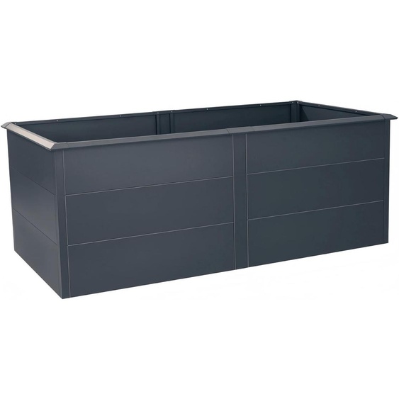 Bc-elec - SHWRB005 Bac potager surélevé jardinière en acier galvanisé poudré 200x100x77cm – Anthracite avec rebord anti limaces
