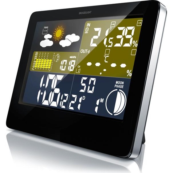 BEARWARE Station météo sans fil avec écran couleur LCD, capteur extérieur & pictogramme de prévision météo inclus