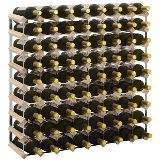 BEAU Meuble à vin - Casier à bouteilles - HDF - pour 72 bouteilles - Pinède solide mode671501
