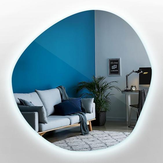 Beau miroir décoratif LED avec style irrégulier et asymétrique, chambre à coucher, 100 cm lumière froide