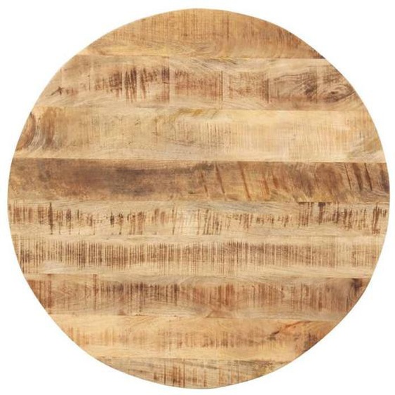 BEAU Plateau de Table Bois de manguier solide - ronde - Contemporain - 15-16 mm 50 cm mode967131