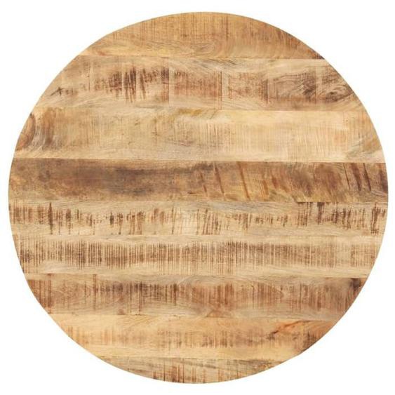 BEAU Plateau de Table Bois de manguier solide - ronde - Contemporain - 25-27 mm 70 cm mode681801