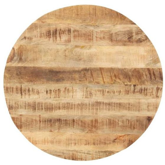 BEAU Plateau de Table Bois de manguier solide - ronde - Contemporain - 25-27 mm 80 cm mode585205