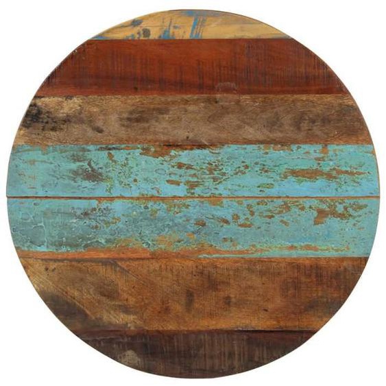 BEAU Plateau de Table - ronde - Contemporain - 60 cm 15-16 mm Bois de récupération mode646651