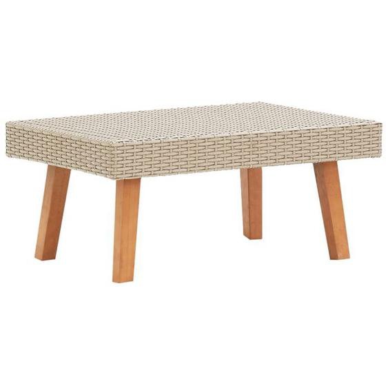 BEAU Table basse de jardin - table à manger dextérieur Résine tressée Beige mode675107