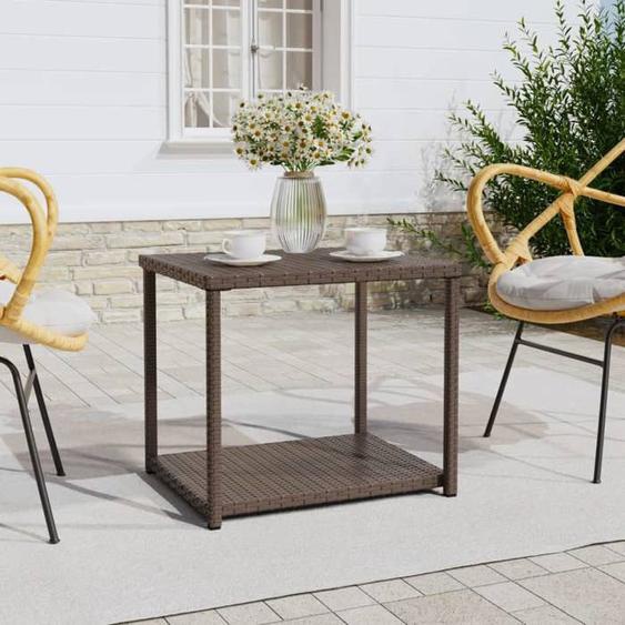BEAU Table dappoint Table de Canapé - Table Basse marron 55x45x49 cm - résine tressée mode677937