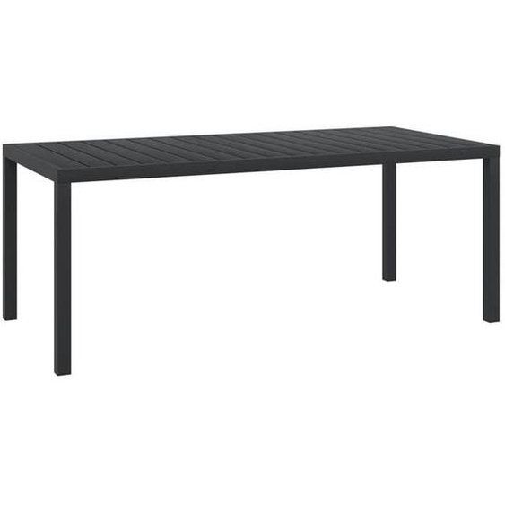 BEAU Table de jardin - table à manger dextérieur Noir 185 x 90 x 74 cm Aluminium et WPC mode678287